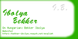 ibolya bekker business card